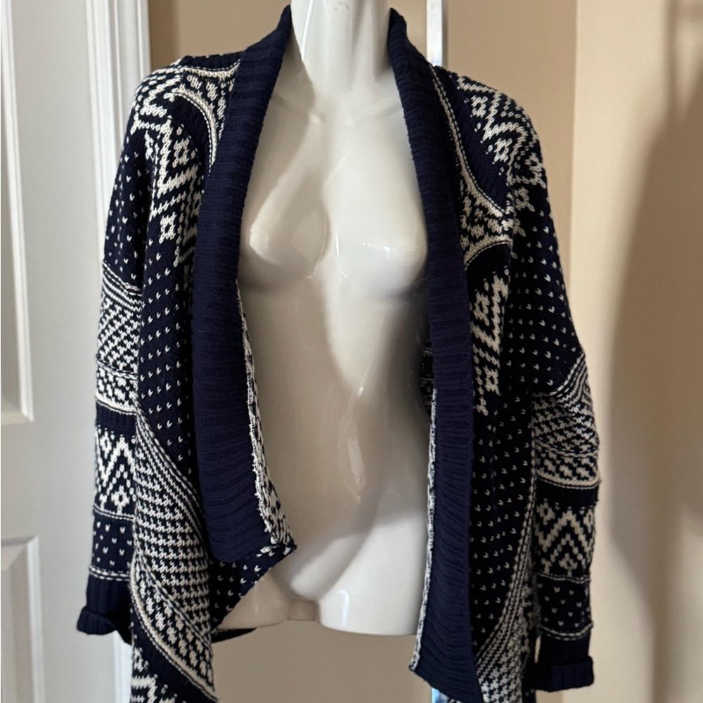Chic Navy and White Women's Cardigan